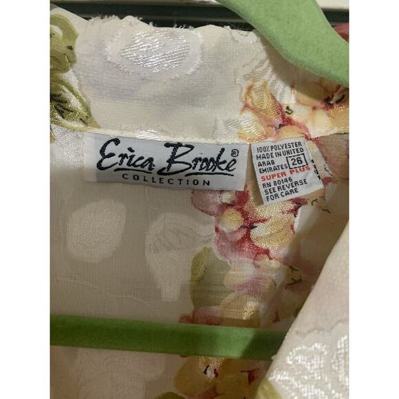 Vintage Erica Brooke Feminine Sheer Floral Cottage Core Button Blouse Top Sz 26 - Picture 4 of 6